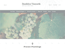 Tablet Screenshot of dandelionvineyards.com.au